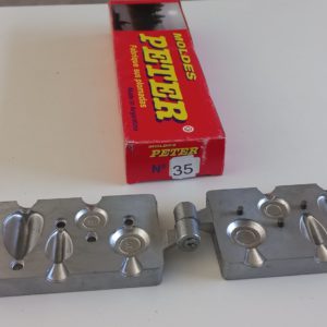 Molde Peter para plomada N° 35 . Reloj 15 gr- Gota Calada 20 gr- Reloj 30 gr- Gota Calada 70 gr