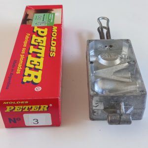 Molde Peter para plomada N°3. Pera 25gr- Reloj 110gr- Pirámide Hueca 140gr- Pera 150gr.