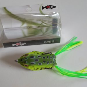 Señuelos Red Fish Frog rana antienganche grande+ flecos 5,5 cm