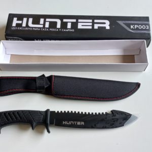 Cuchillo Hunter Madera Acero inoxidable 420C.-Hoja 113x3mm -mango 115mm Caja/Funda A3195